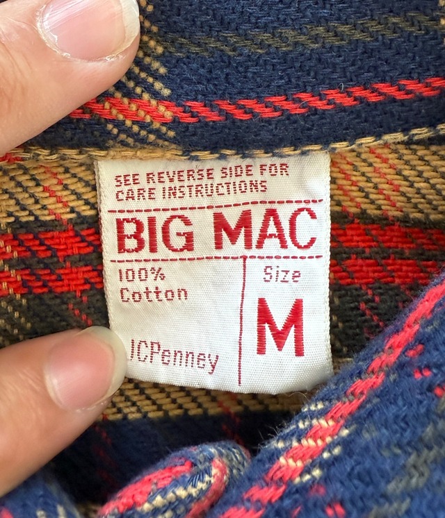 -BIG MAC- Vintage 70s M Flannel Check Shirt