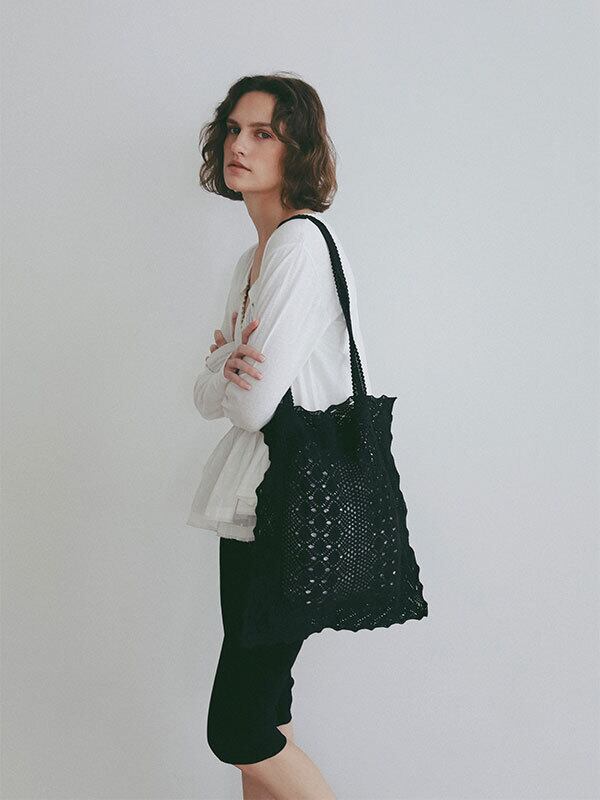 新品未使用 etre tokyo HAND KNIT BAG & POUCH ETRE TOKYO(エトレトウキョウ) クロシェレーストートバッグ | サウス