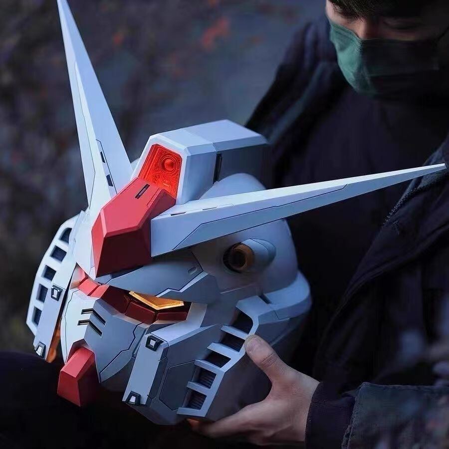 ガンダム発光ヘルメット 全頭着用タイプ 台座付き 高機動戦士コスプレ