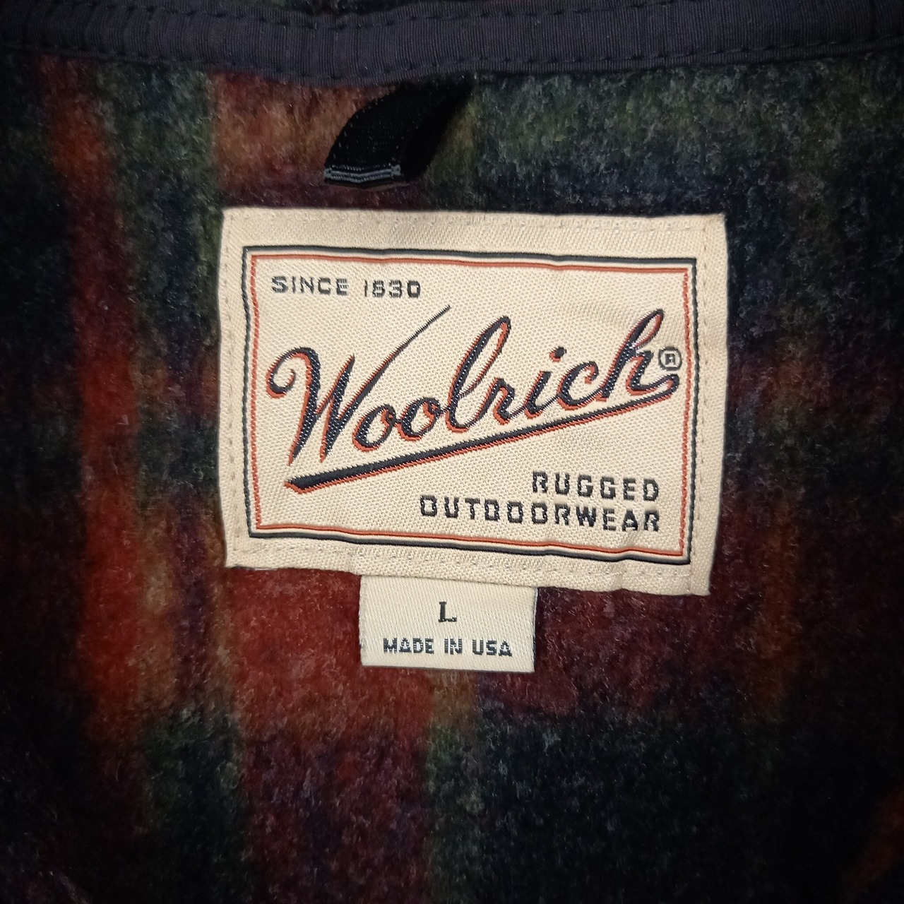 90s　アメリカ製　ハーフジップ　ボア　フリース　プルオーバー　チェック　L