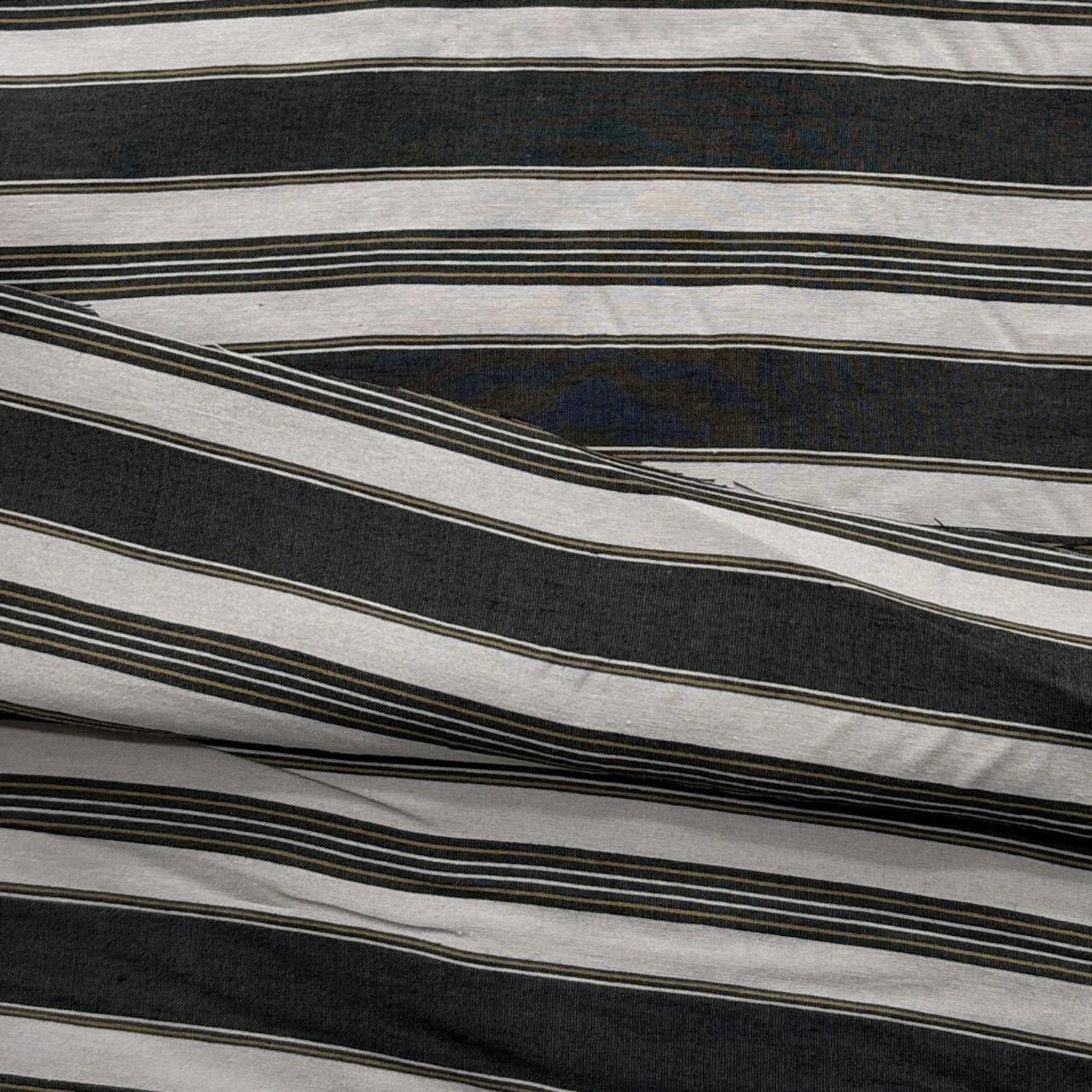 TC317◆2m◆L◆綿100%先染め播州織り生地◆ボーダー◆ダーク系