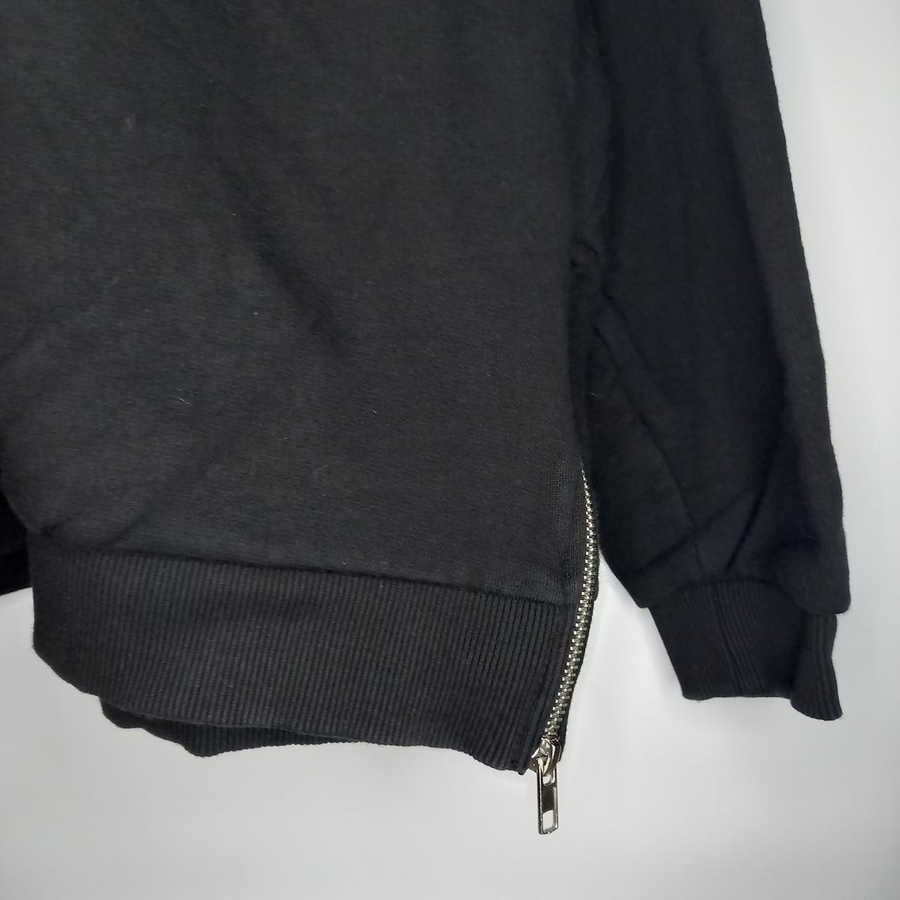 asos　裾ジップ　スウェット　トレーナー　無地　ブラック　L