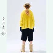 ふわ影が跳ねるブラックファージャムパンツ 《i0836》