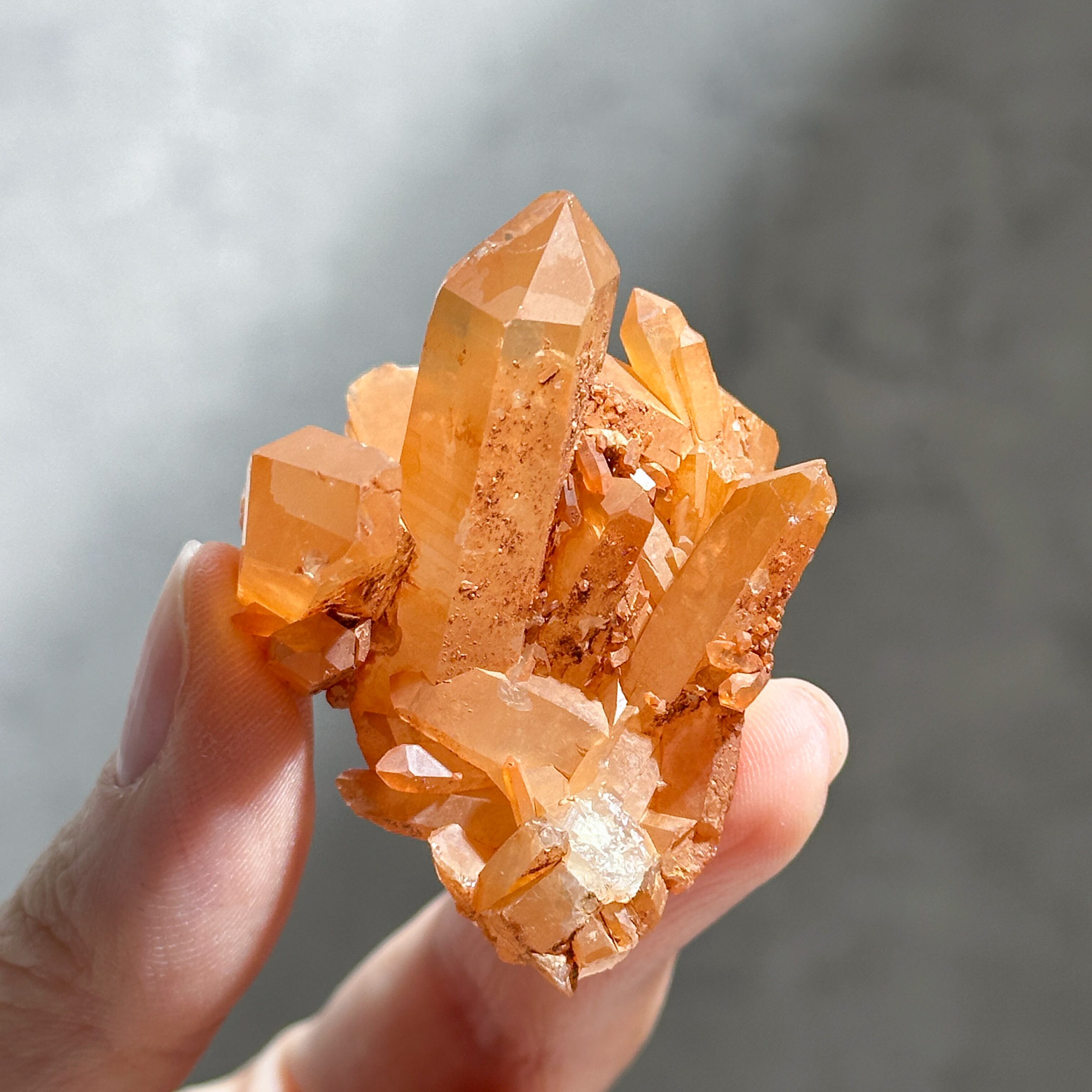 天然石パワーストーン　激レア！！タンジェリンクォーツクラスター タンジェリンクォーツ クラスター54◇ Tangerine Quartz ◇ 天然石