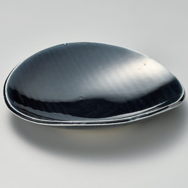藍楕円たわみ8寸皿[64] 22-14-207 盛鉢(大・中・小)