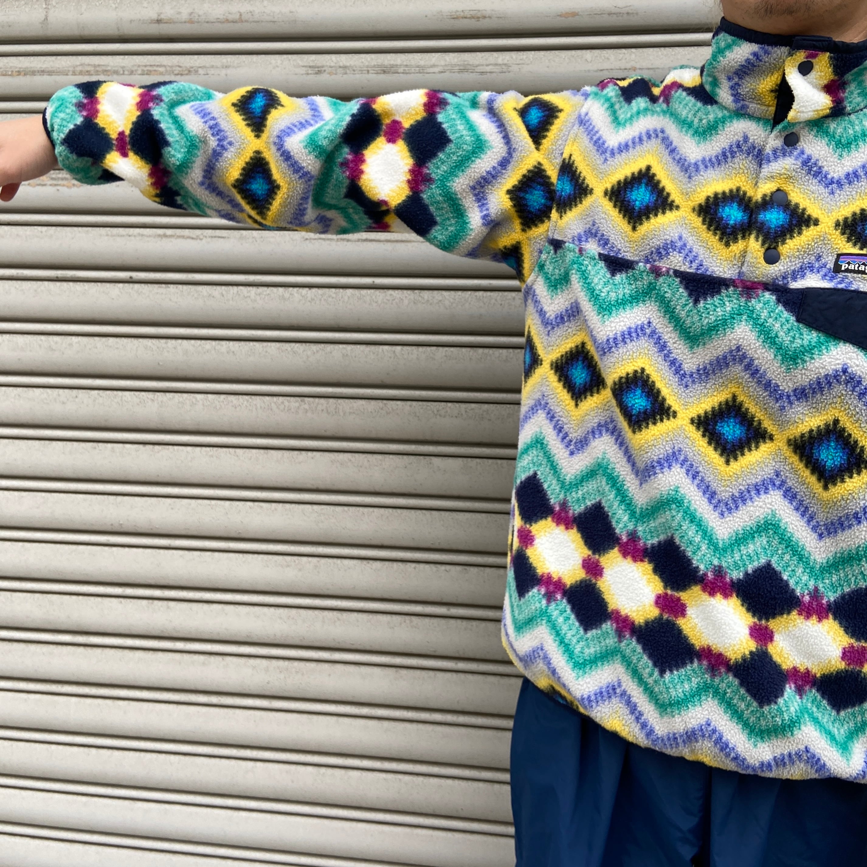 patagonia パタゴニア シンチラスナップT フリース 幾何学模様 柄 M