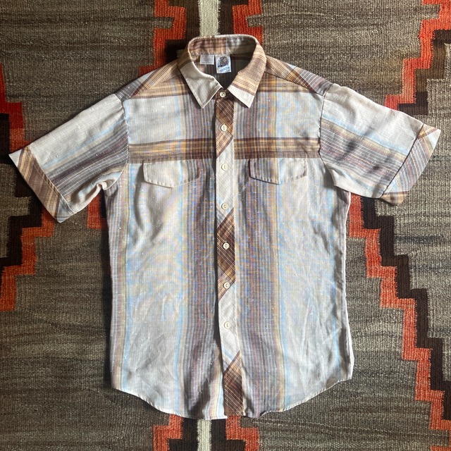 1970s  Kennington  Vintage  S/S  Check Shirt  M  F823