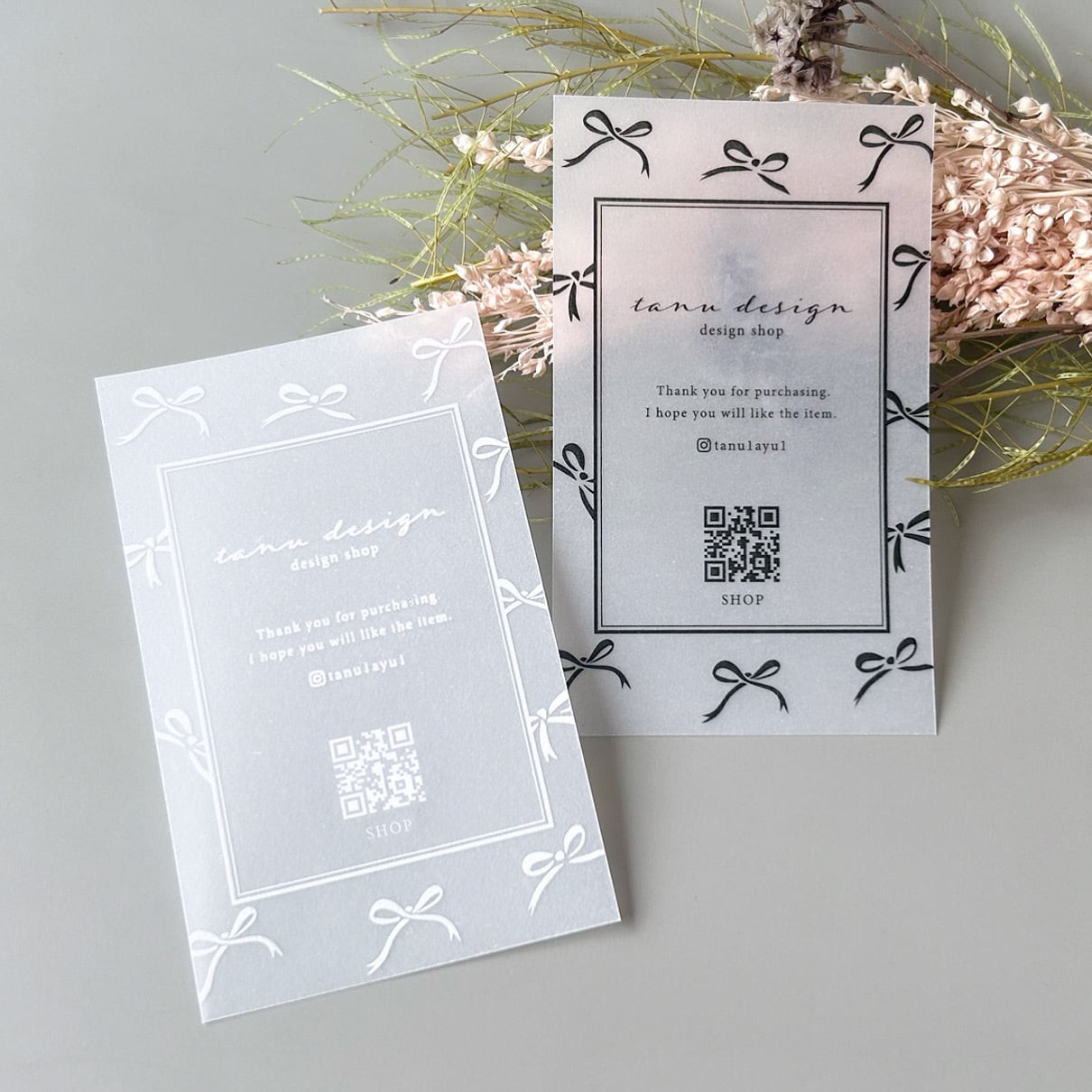 ショップカード アクセサリー台紙 サンキューカード 名刺 ★No.167 ショップカード アクセサリー台紙 サンキューカード 名刺 ☆No.167