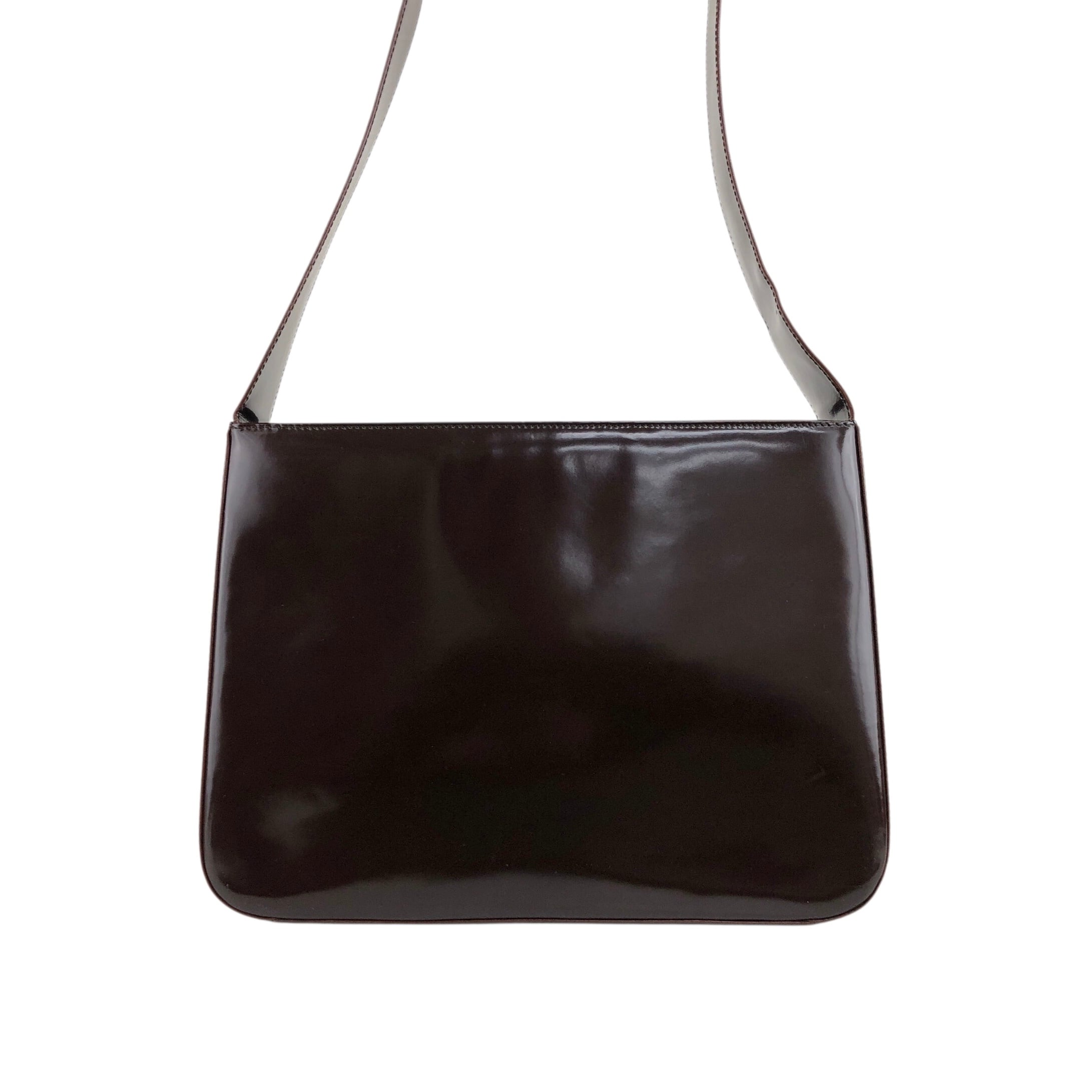 CELINE セリーヌ ショルダーバッグ ブラウン ロゴ カットアウト