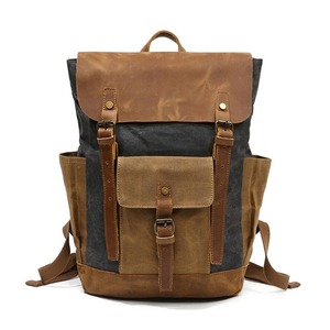 Retro Canvas Leather Backpack / レトロ キャンバス レザー バックパック