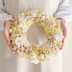 やさしい想いをそっと運ぶメッセージカード付＊ふんわりラウンドリース【イエロー】 直径約23cm