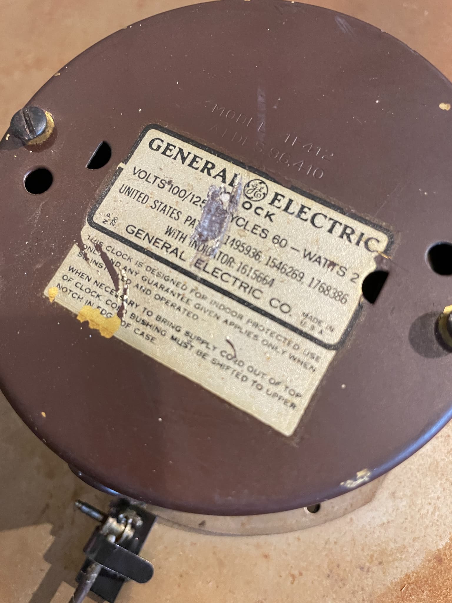 【送料無料】 1930年代 ゼネラルエレクトリック General Electric アイアンフレーム 壁掛け時計 M / GR ヴィンテージ