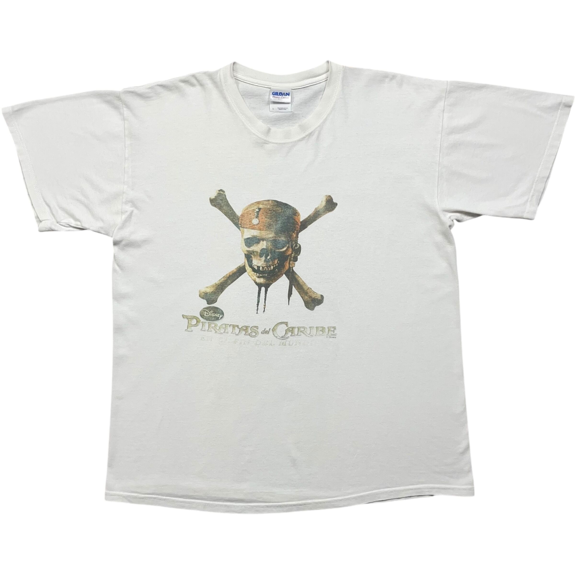 《L》 GILDAN ギルダン ムービーTシャツ ユーロ版 パイレーツオブカリビアン プリント ホワイト no.8183