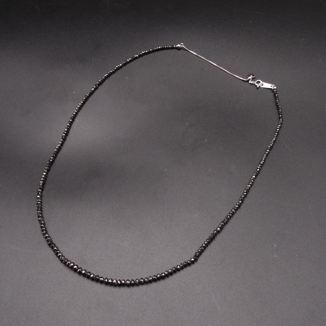 希少品 重たい K18WG ブラックダイヤモンド 20.00ct スルーネックレス