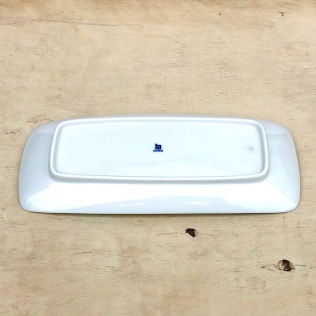 【波佐見焼】【白山陶器】【重ね縞】【長焼皿】 長皿 長角皿 魚皿 hakusan