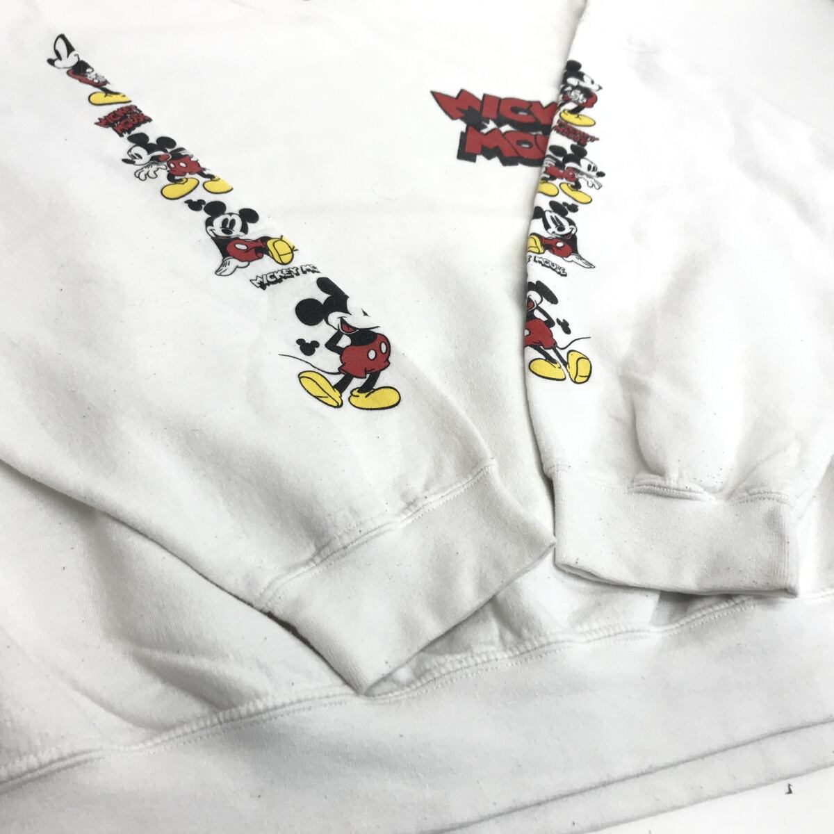 レアUSA製90s○ディズニー 刺繍スウェットトレーナー ホワイト メンズ2XL