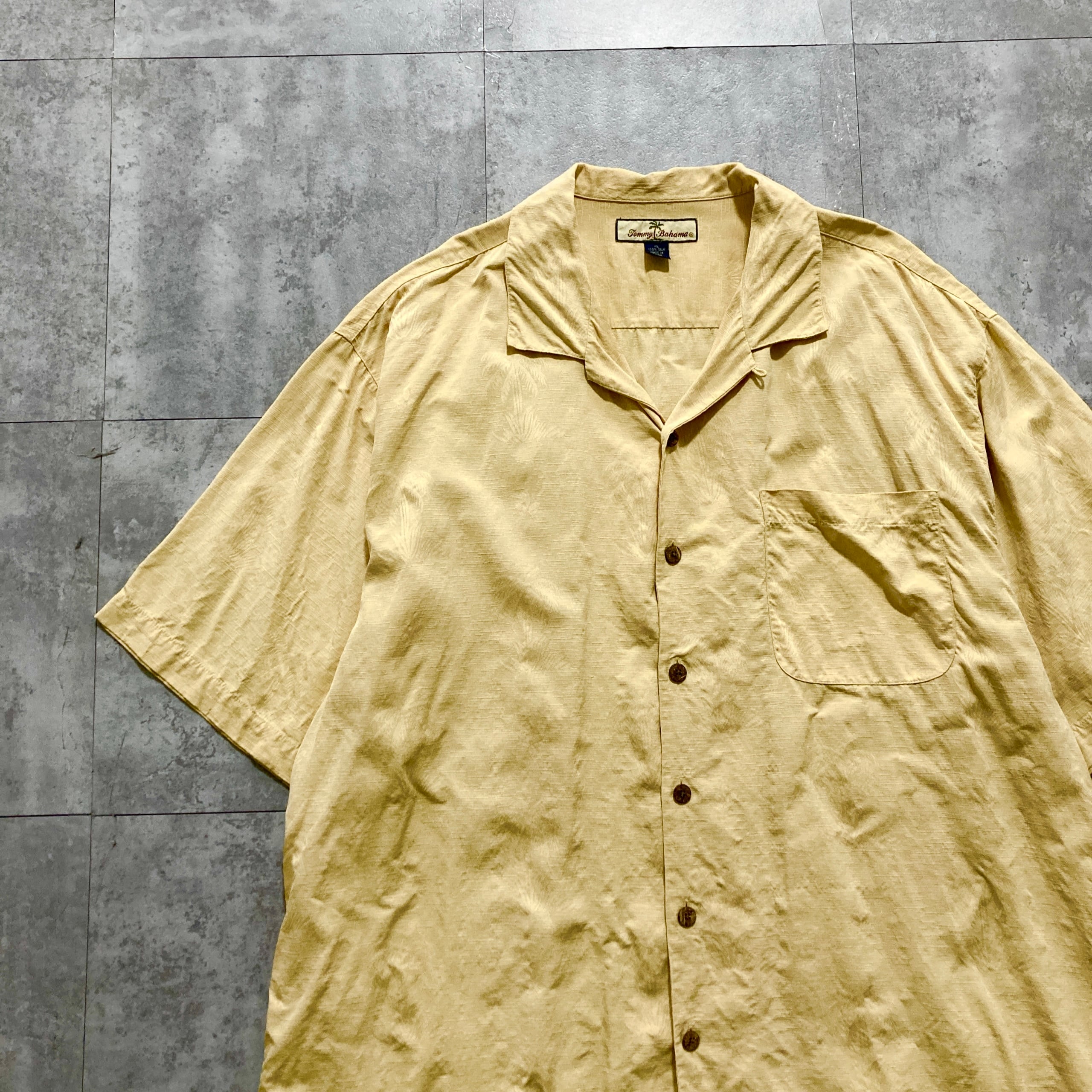 Size.M】Tommy Bahama トミーバハマ シルク100% 総柄 開襟シャツ