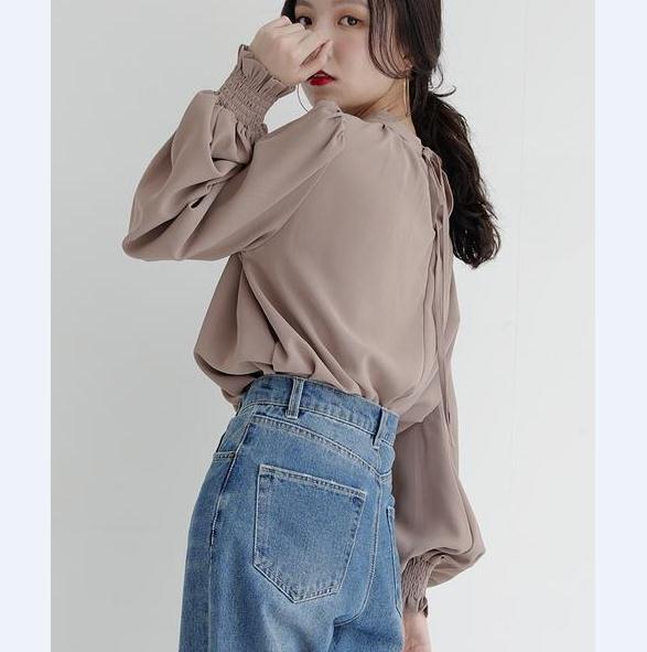 ブラウス レディース シャツ ブラウス 韓国 ブラウス 春 秋 冬 オフィス シフォン ブラウス 白 ブラウス レディース 長袖 ブラウス 大人可愛い フォーマル ブラウス 韓国ファッション レディース トップス フェミニンきれいめ パフスリーブ Viento