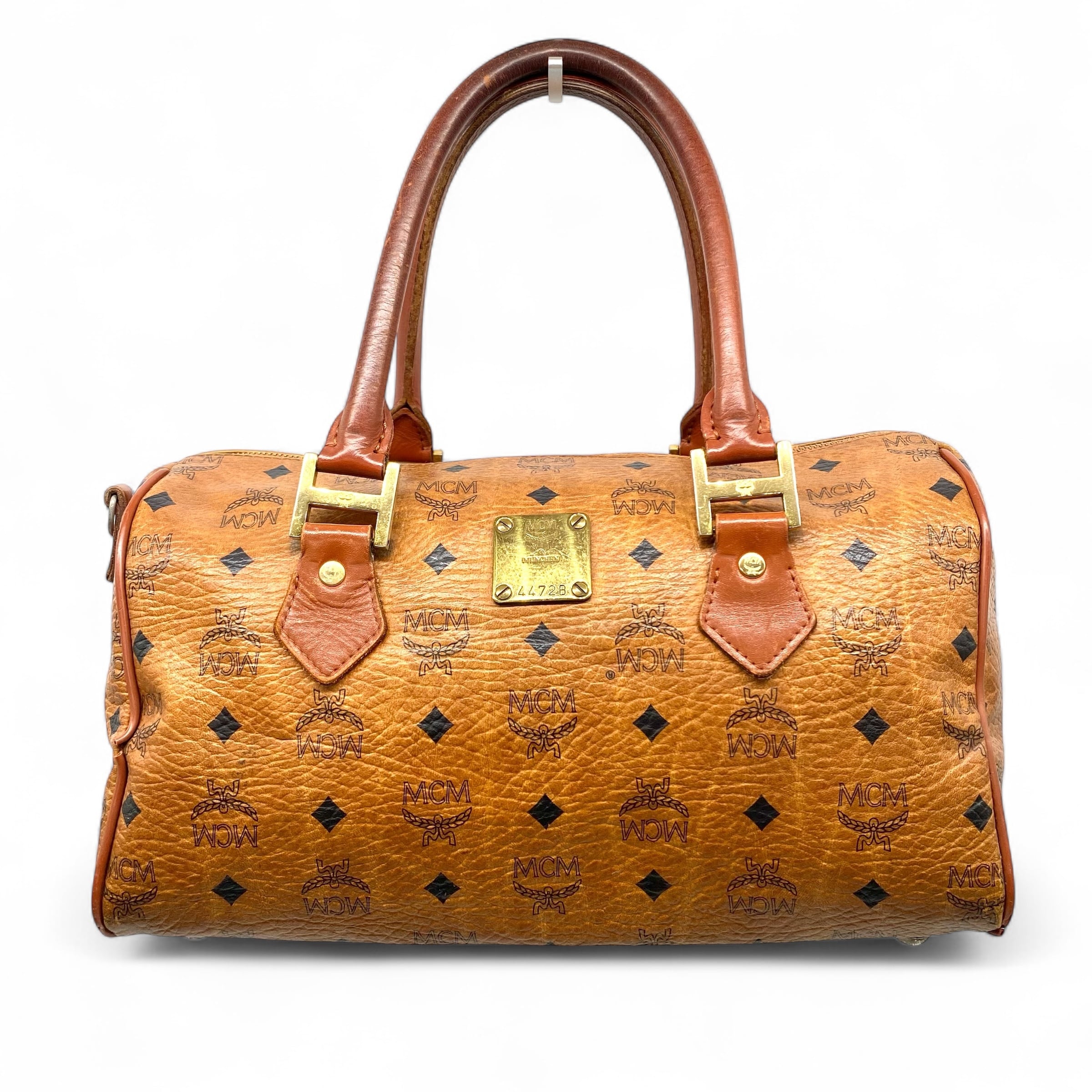 Vintage MCM Visetos Leather Boston Bag Medium Cognac / ヴィンテージ エムシーエム ヴィセトス柄 レザー ボストンバッグ 旅行バッグ