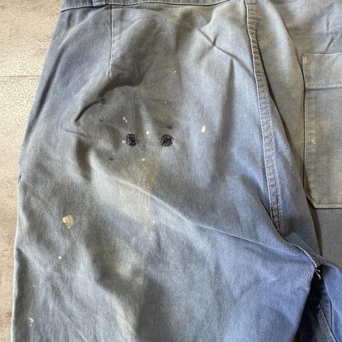 50-60s サンフェード パッチワーク フレンチワーク ブルー パンツ W35 詳細写真15