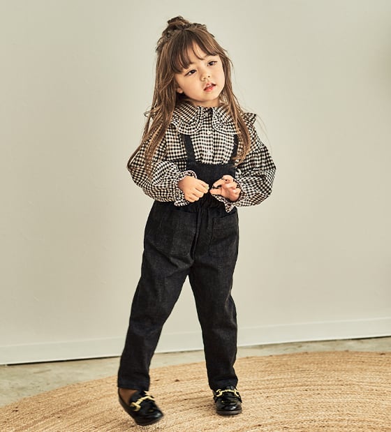 サロペット2WAYパンツ〈Black denim〉 | Coquette