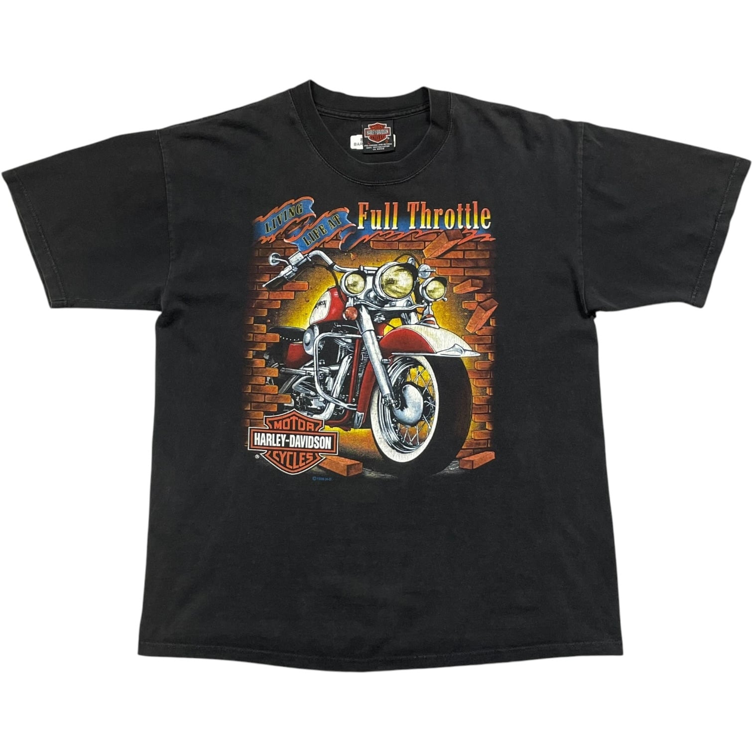 《L》Harley-Davidson ハーレーダビッドソン Tシャツ 両面プリント バイクプリント 90年代 vintage ブラック no.10411