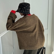 スキッパーオーバーKnit/mixブラウン