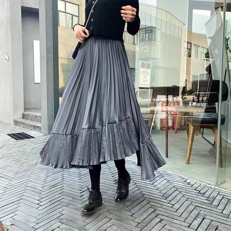 アシンメトリープリーツスカート　AJ1365-999