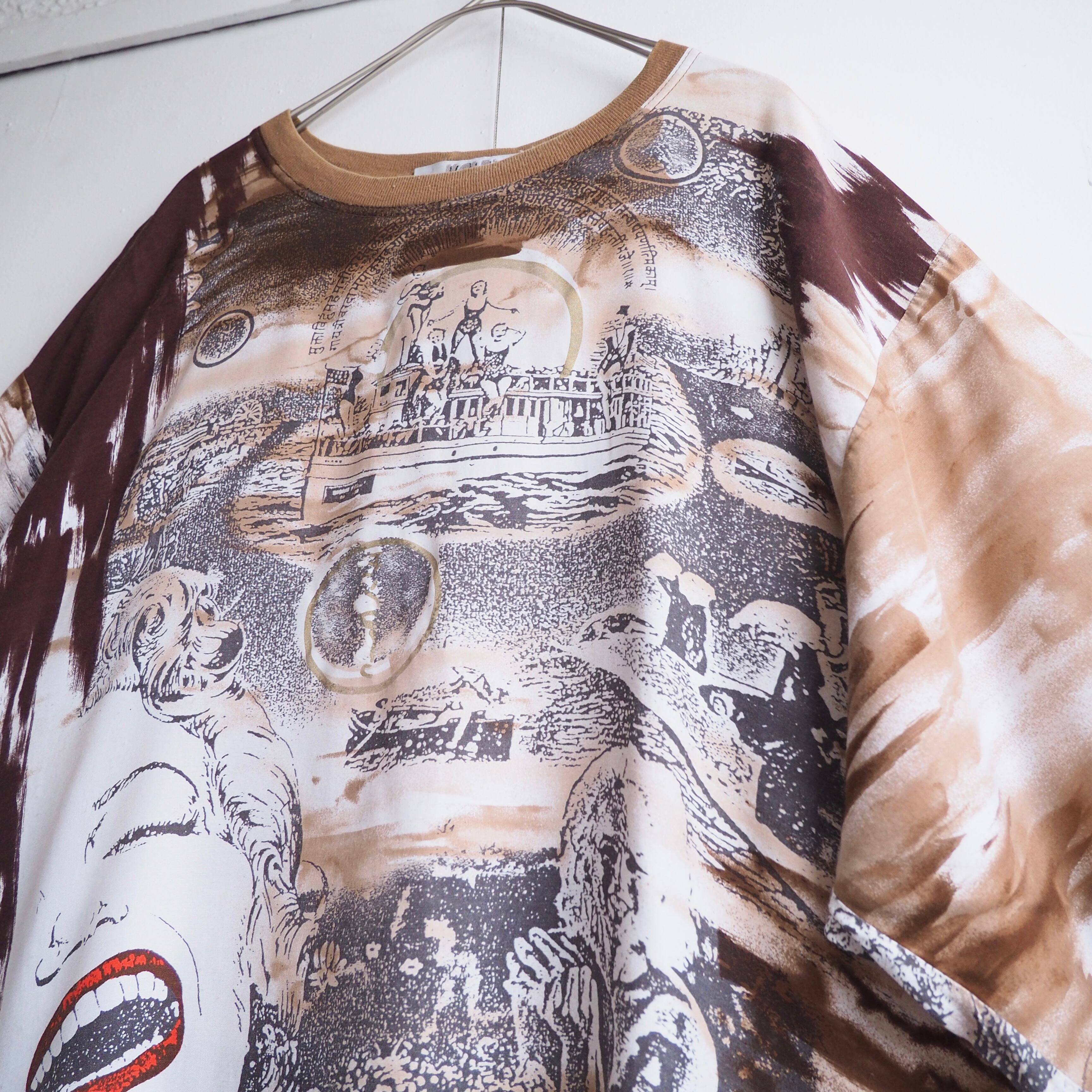 1980 - 90s ” Marilyn Monroe ” Modern Art printed Piece Dyeing vintage loose Rayon Tee