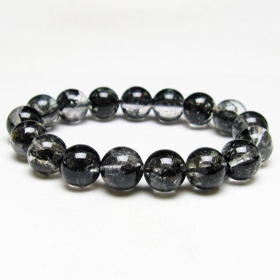 ブラックエレスチャルクォーツ ブレスレット 12mm 一点物 おまかせ便 111-53858