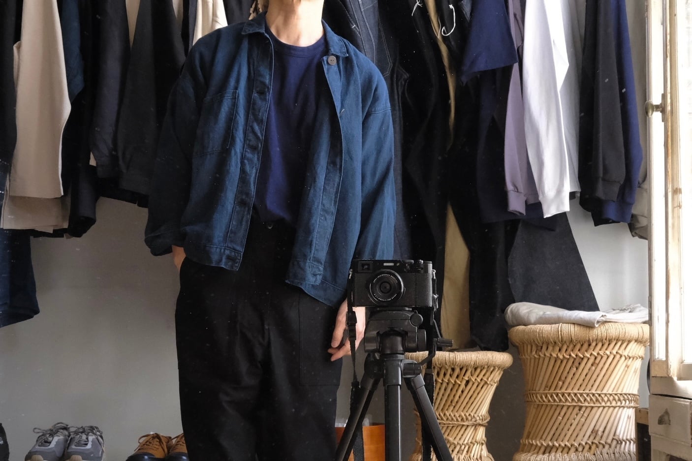 MITTAN ( ミタン / ミッタン ) "JK-89DC" 綾織大麻平面ブルゾン”  別注色 藍x炭  Hemp ( ヘンプ ) サイズ1,2,3 / 大阪 OSAKA