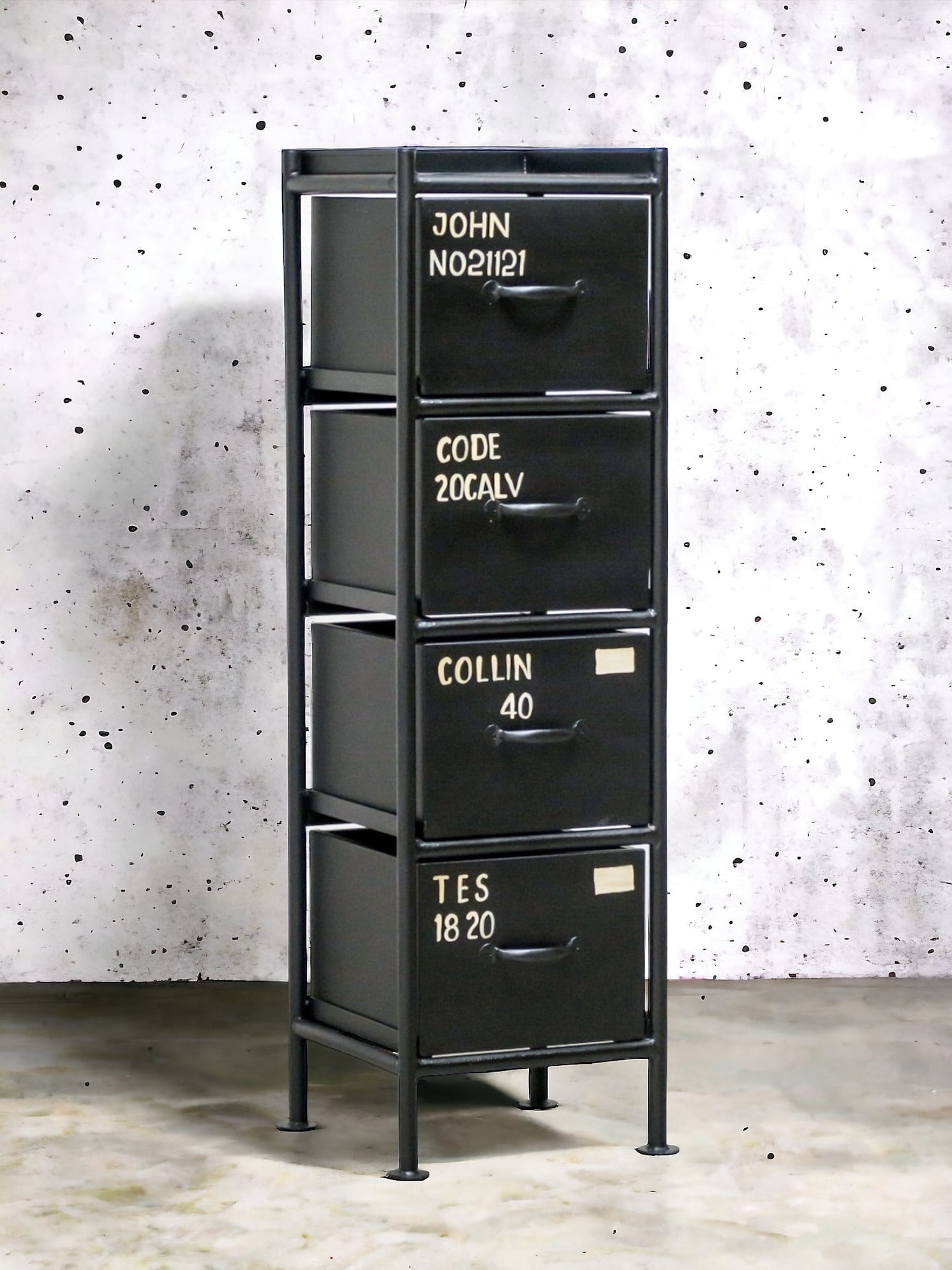 縦型 アイアンチェスト 4杯 - ブラック 【公式通販】