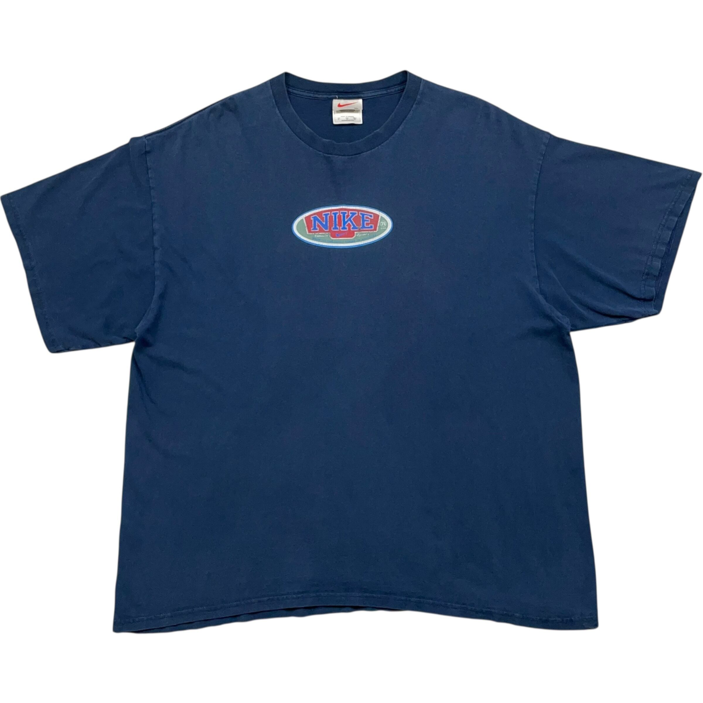 《XL》 NIKE ナイキ Tシャツ プリントロゴ ネイビー 90年代 vintage no.8007