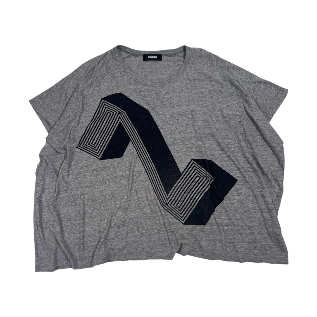zucca ズッカ ワイドシルエット デザイン 半袖 Tシャツ カットソー  M/グレー系 レディース アーティスティック