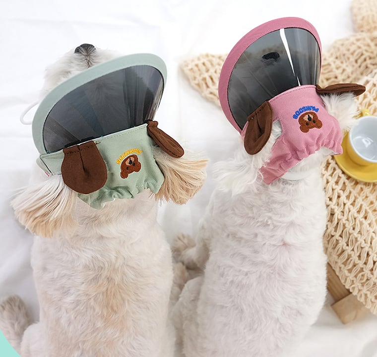 bear suncap / 犬用 帽子 日よけ帽子 サンバイザー 紫外線対策 アクセサリー ドッグウェア ペット用 被り物 キャップハット お揃い お出かけ