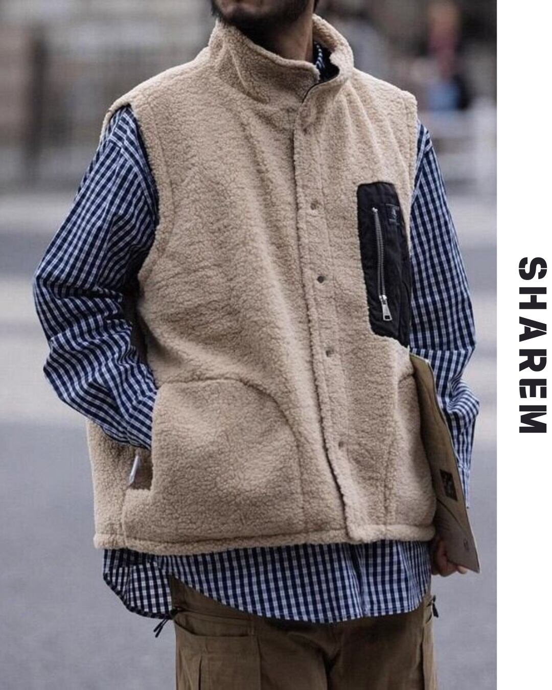 vest layered jacket B0160