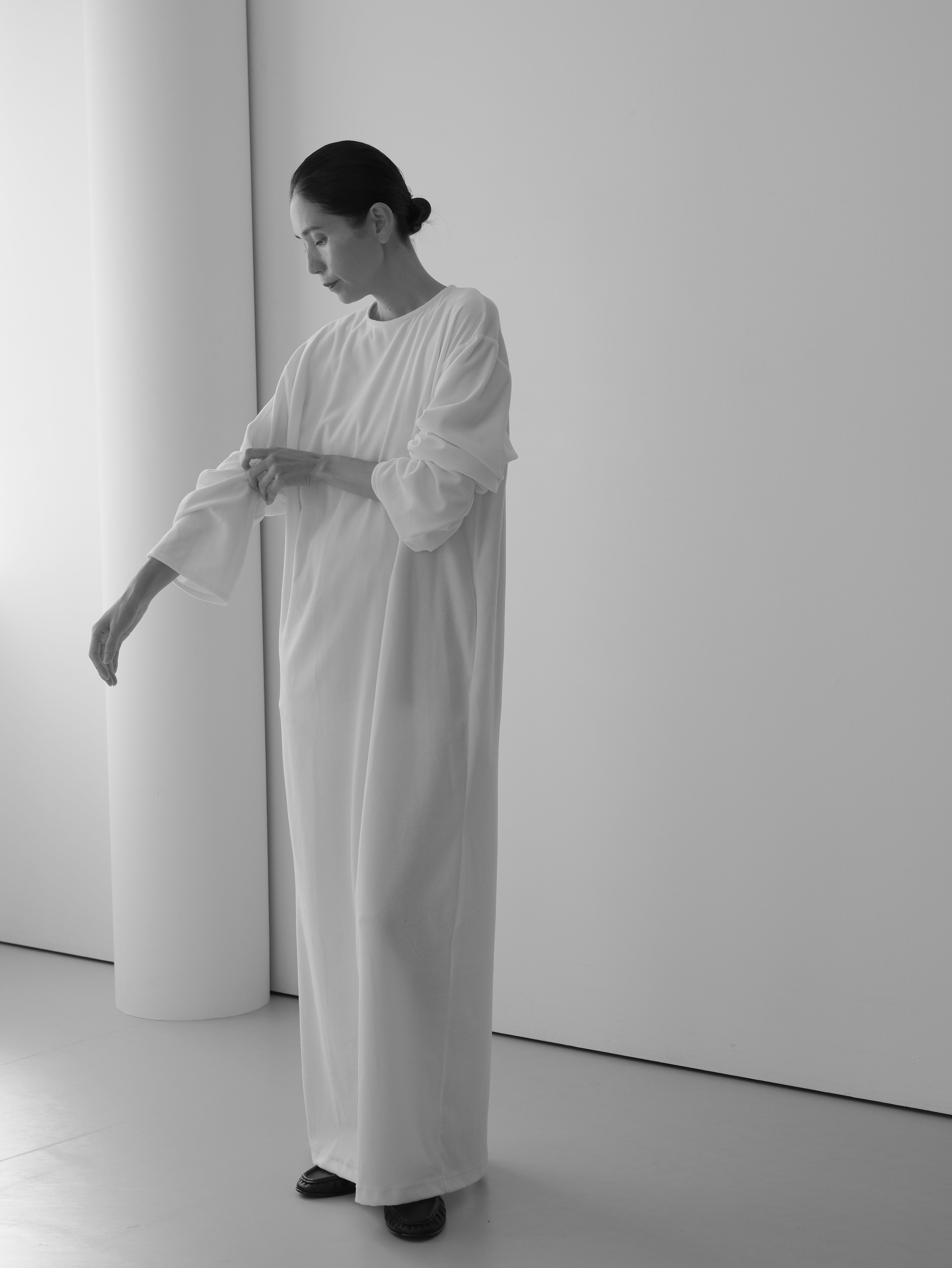 ワンピース aere organic cotton velour one-piece organic cotton velour one-piece ( white ) - made in Japan - | aéré