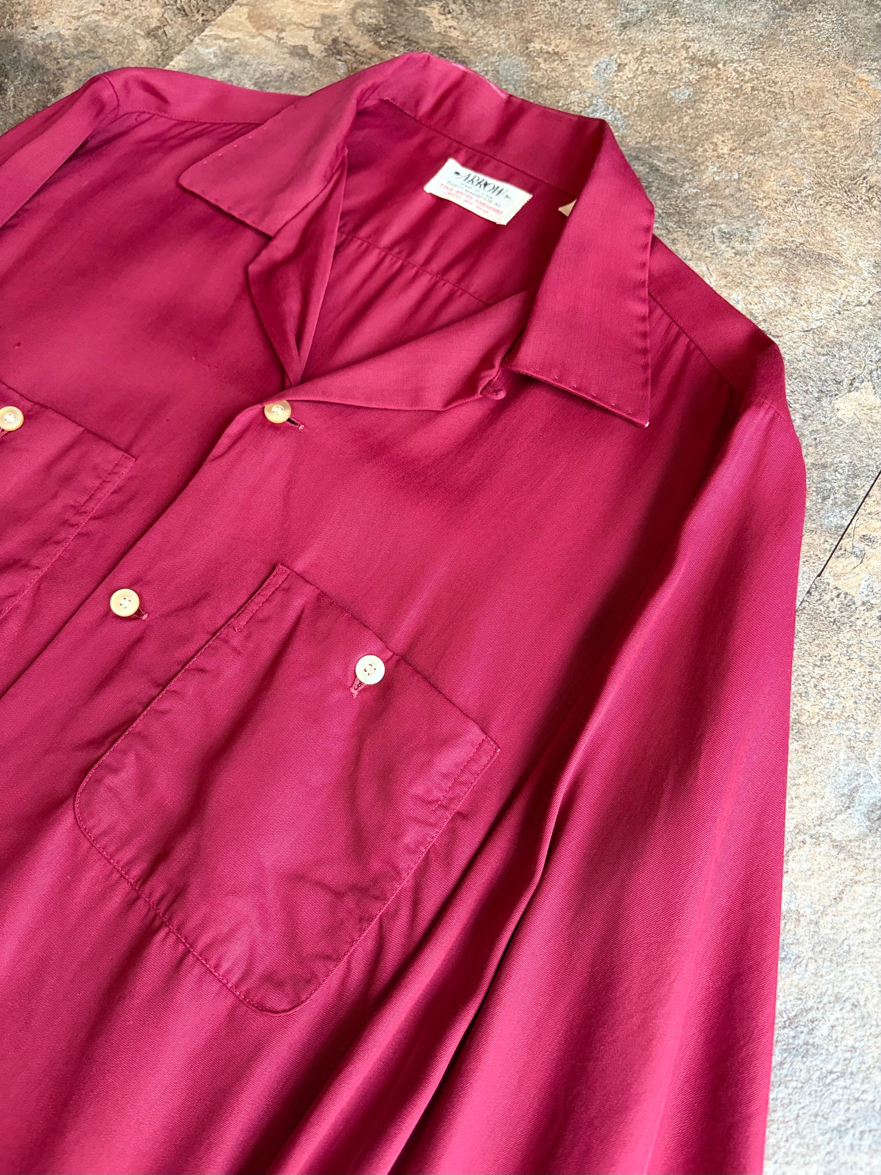 50-60s ARROW “GABANARO” レーヨンギャバジン 開襟 シャツ | enishi