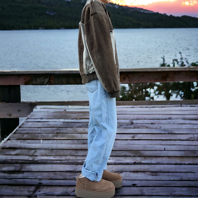 【LADIES】vintage leather docking jumper
