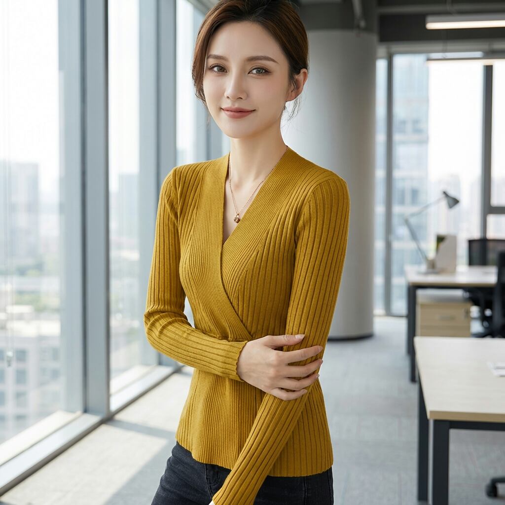 Vネックリブニット(4color) A1009