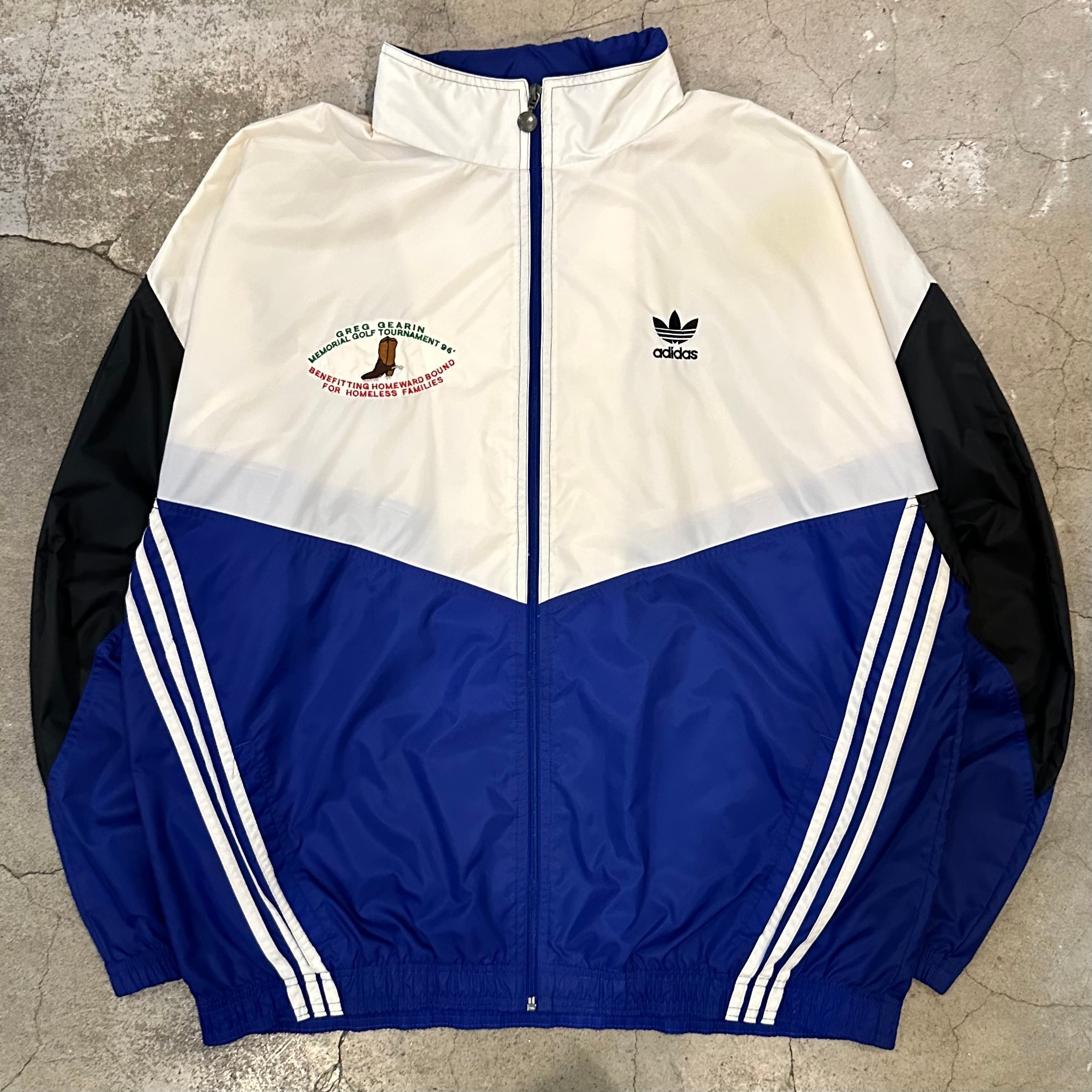 90s adidas logo embroidery nylon zip up design jacket | 仙台 古着