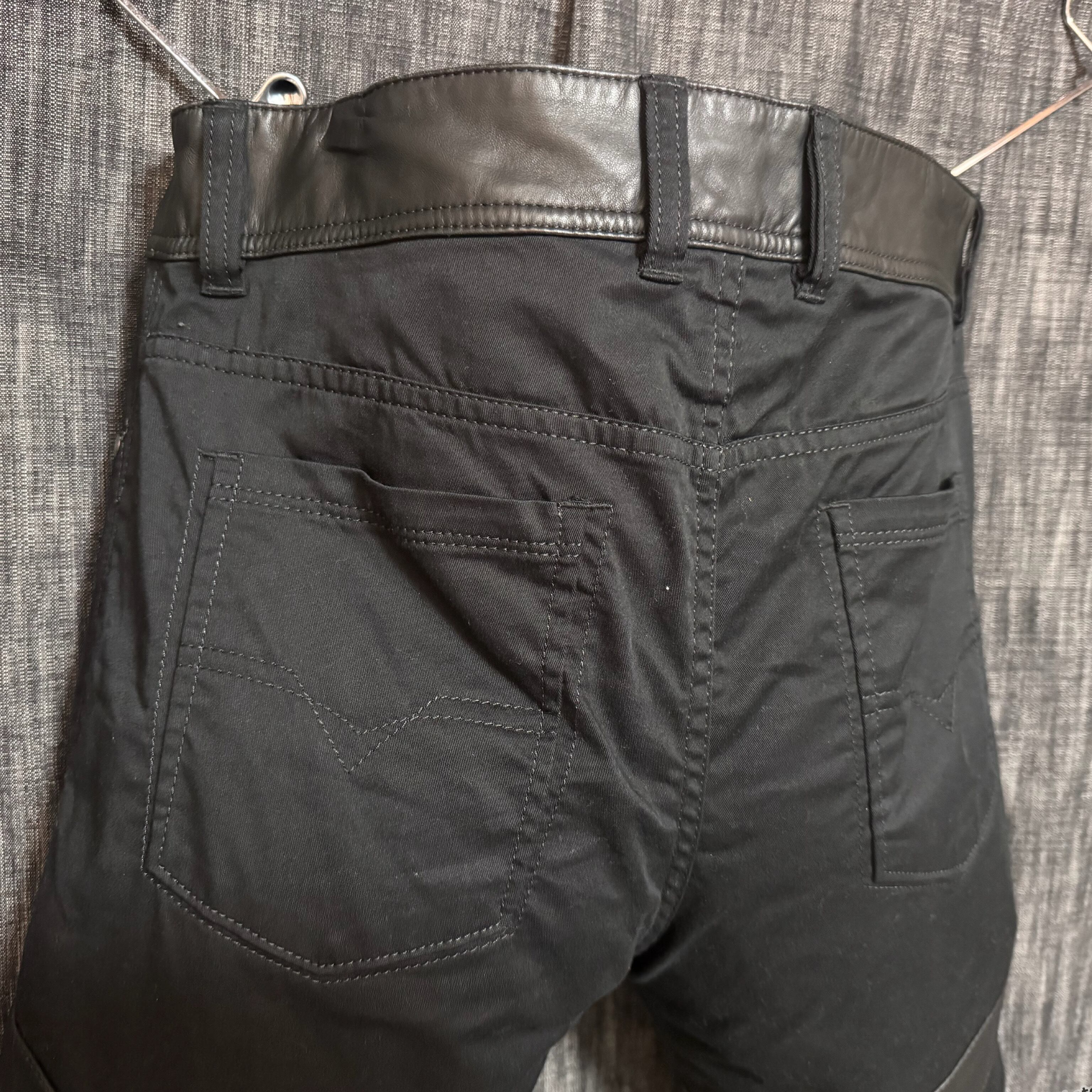DIESEL ラムレザー レザー切り替えバイカーパンツ ブラック 黒