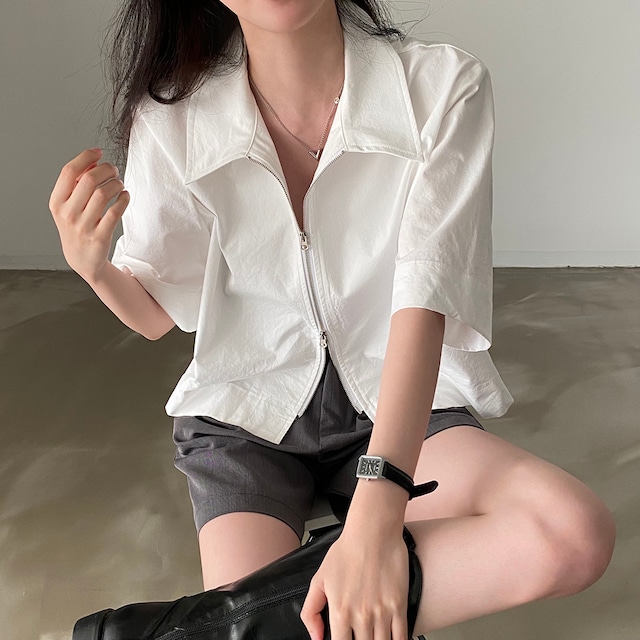 Double zipper shirt in 2 colors S1378