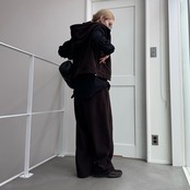 Wzipフリースフーディーvest/ブラウン