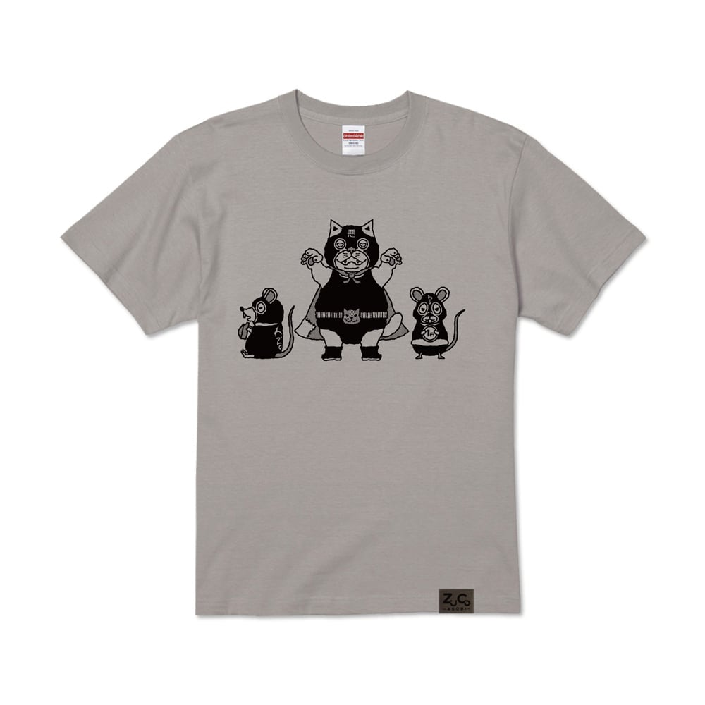 カラーTシャツ】ネコおっさんの顔だけTシャツ_ワル（悪） | zuco asobi