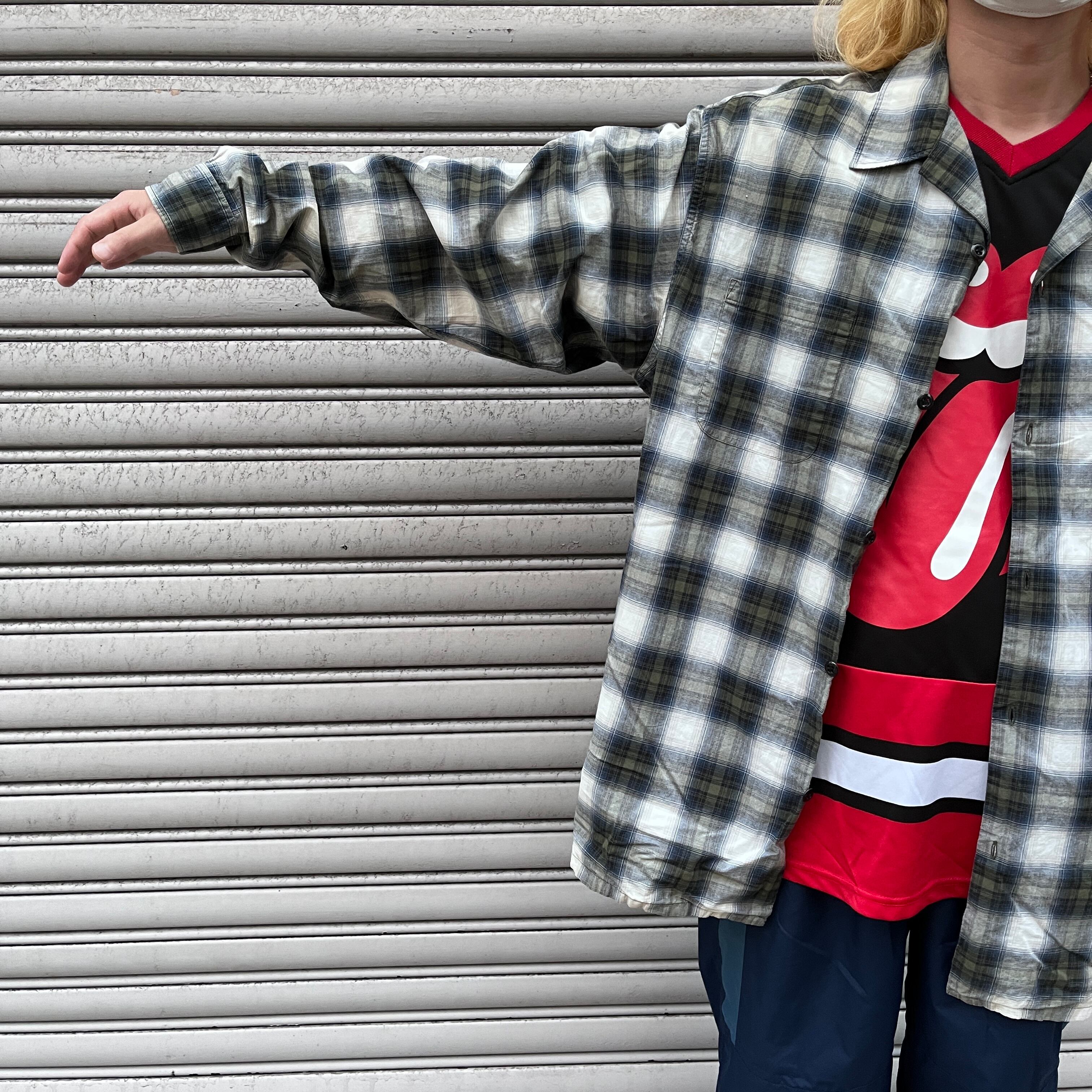 POLO JEANS オンブレチェックオープンカラーシャツ XL 開襟 ラルフ 