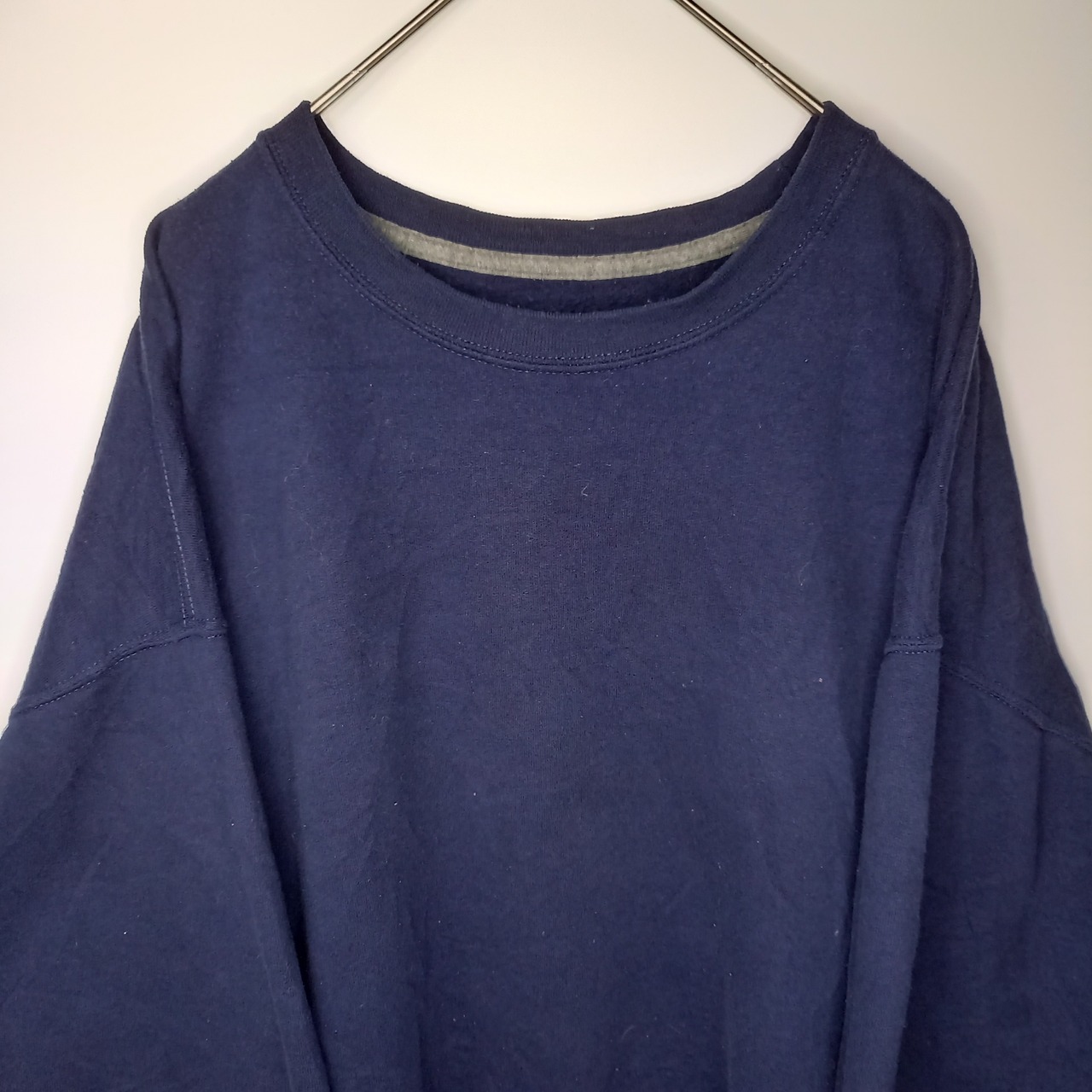 フルーツオブザルーム　クルーネック　スウェット　トレーナー　無地　ネイビー　XL