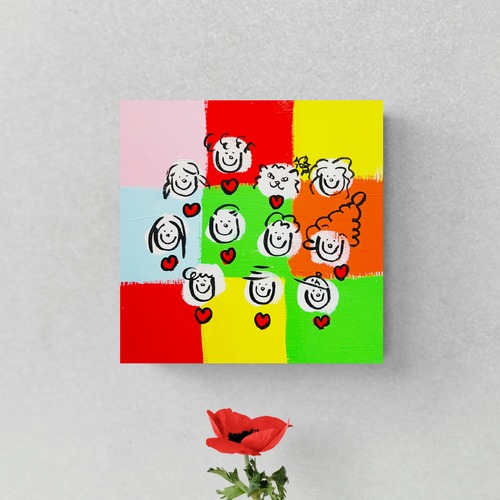 【1点限定】■「MINNA AWESOME原画 #MA61」縦 27.3 cm × 横27.3 cm  (S3号)【送料込】