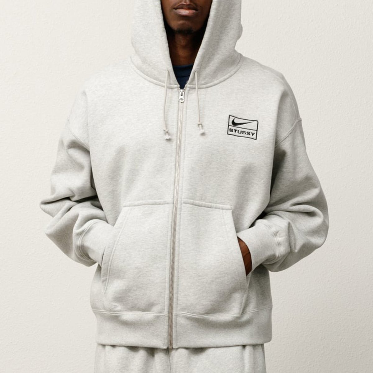 Nike x Stussy グレー ジップアップフーディ S 25FW STUSSY x NIKE FLEECE ZIP HOODIE GREY HEATHER ( ステューシー x