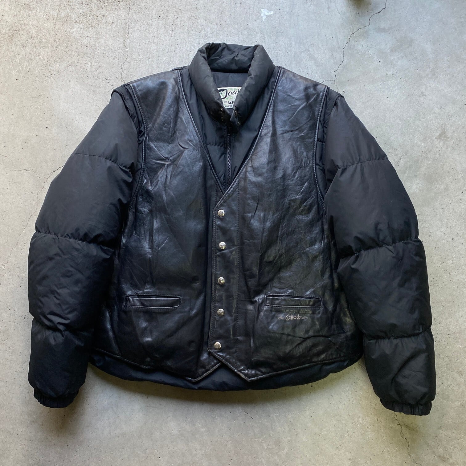 □□90s Schott メンズ ベストSIZE M 243VW ブラック